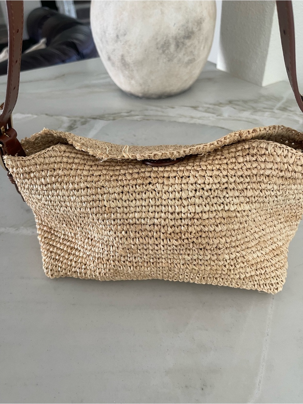 J. Crew Berkeley Small Handknotted Shoulder Bag in Raffia - Picture 6 of 16